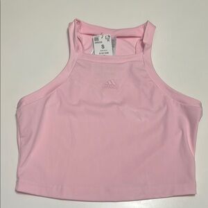 Adidas Pink Sleeveless Fitted Crop Tank Top CB Tank size small nwt